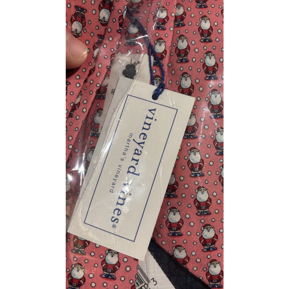 New With Box! Set Of 2 Vineyard Vines Necktie Santa Clause And Candy Canes